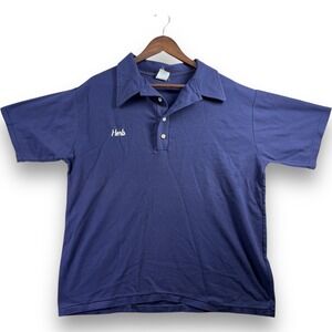 Alleson Athletic Herb Polo Shirt Youth 3XL Navy Blue Short Sleeve Cotton Blend